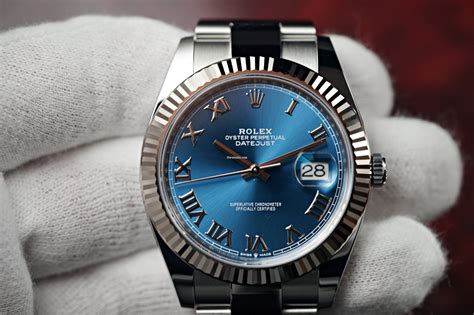 rolex datejust 41 blue roman numeral dial men's watch 126334-0026|2022 Rolex Datejust 41mm.